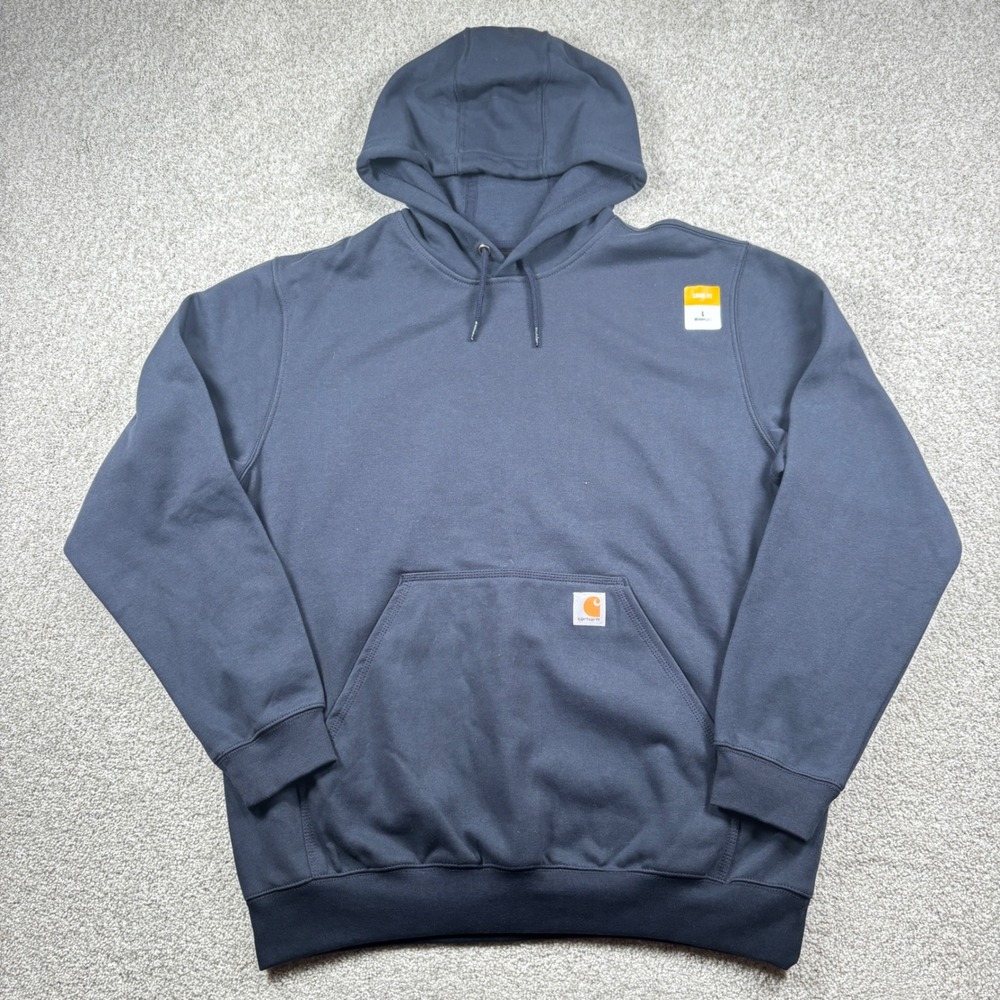 NEW Carhartt Hoodie Mens L Blue Loose Fit K121 Jefferson's Bourbon Graphic